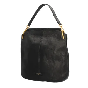 New Leila Hobo Bag in Pelle Martellata con Dettagli Luminosi Donna Borse A Spalla