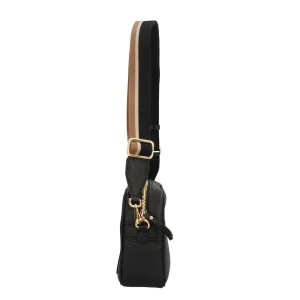 Outlet Sporty Chic - Borsa a Tracolla in Pelle Grana con Tracolla a Contrasto Donna Borse A Tracolla