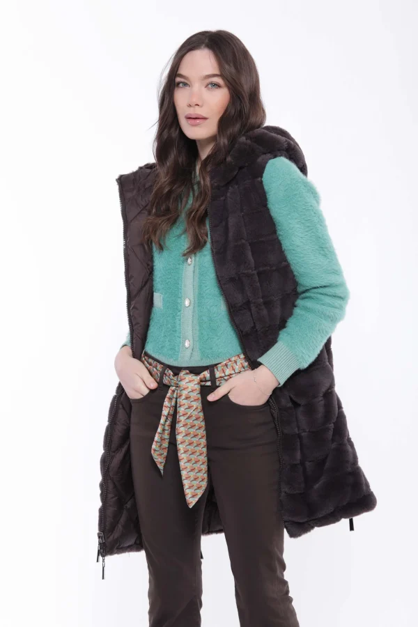 Discount Gilet imbottito in pelliccia sintetica Mimi Mua Donna Giacche