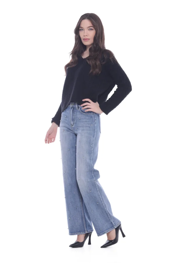 Fashion Jeans a gamba larga Mimi Mua con dettagli decorativi Donna Pantaloni