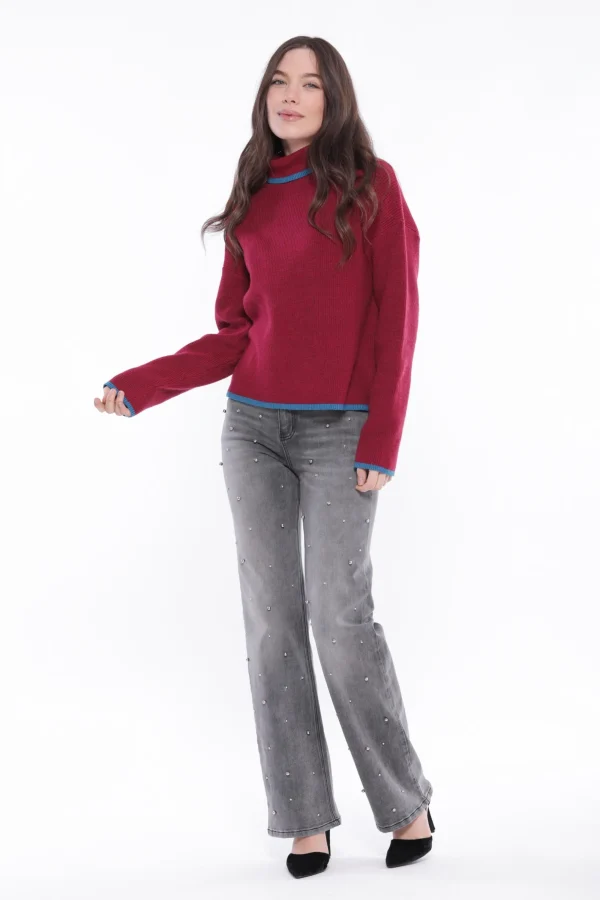 Fashion Jeans a gamba larga Mimi Mua con dettagli decorativi Donna Pantaloni