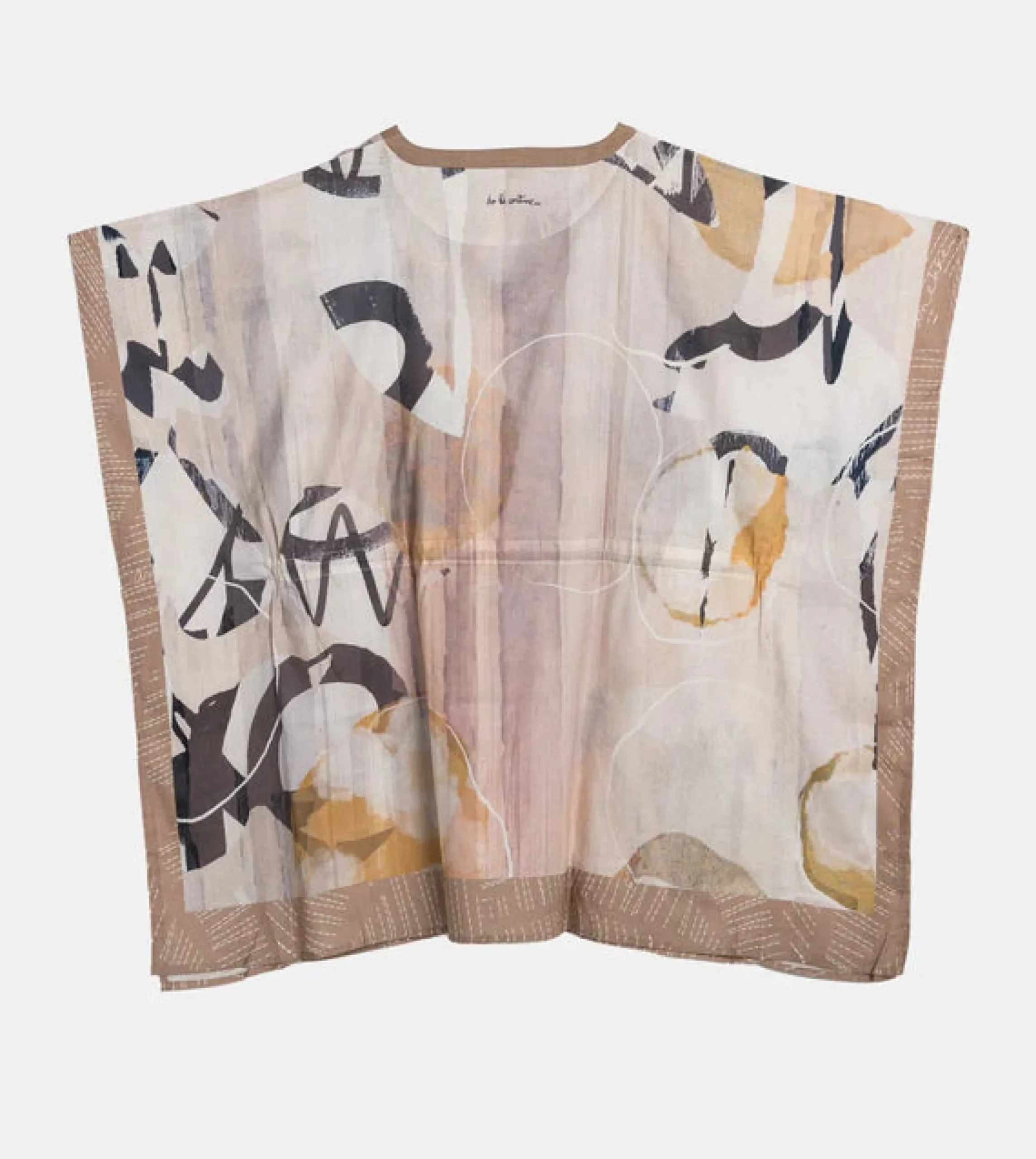 kaftano_corto_anekke_con__2.webp Fashion Kaftano corto con stampa astratta e laccio regolabile Donna Abiti