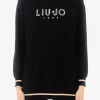 Clearance Maglia a collo alto con logo in strass di Donna Felpe