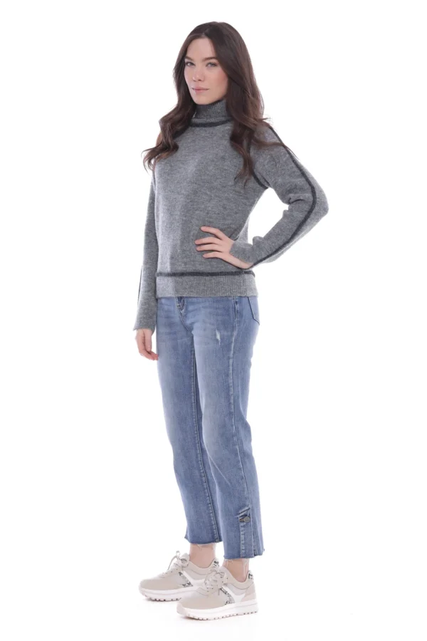 Best Maglia a collo alto Mimi Mua con dettagli a contrasto Donna Maglie