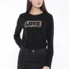 Hot Maglia a maniche lunghe Mimi Mua con stampa "Love" Donna Maglie