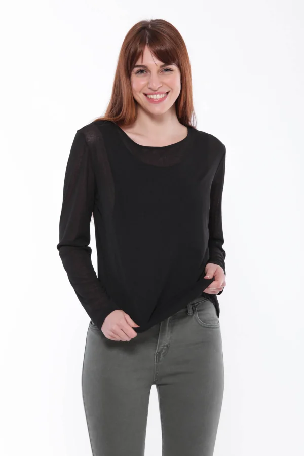 Clearance Maglia a maniche lunghe Mimi Mua con inserti trasparenti Donna Maglie