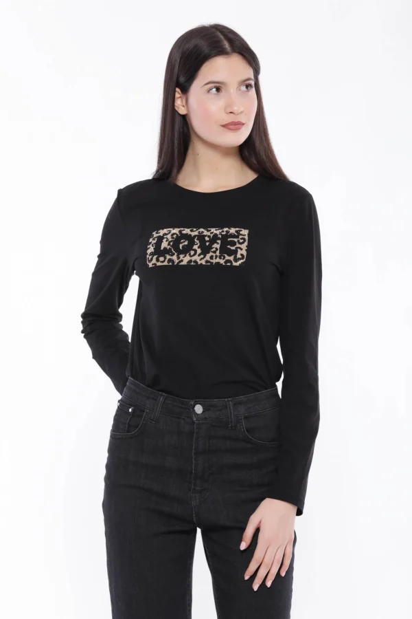 Hot Maglia a maniche lunghe Mimi Mua con stampa "Love" Donna Maglie
