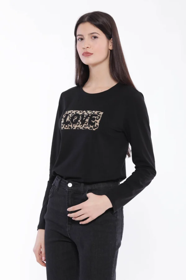Hot Maglia a maniche lunghe Mimi Mua con stampa "Love" Donna Maglie
