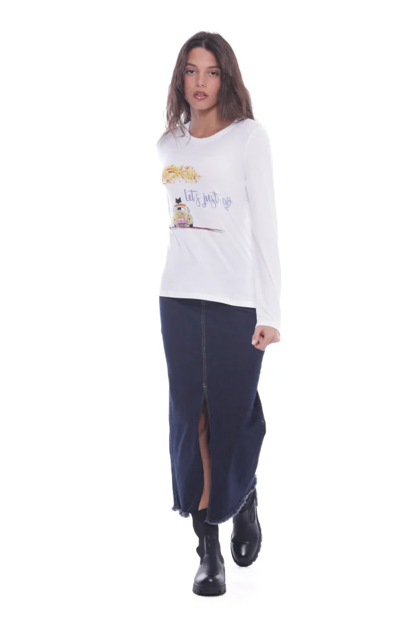 Fashion Maglia a maniche lunghe Mimi Mua con stampa