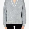 New Maglia con scollo a V e motivo jacquard di Donna Felpe