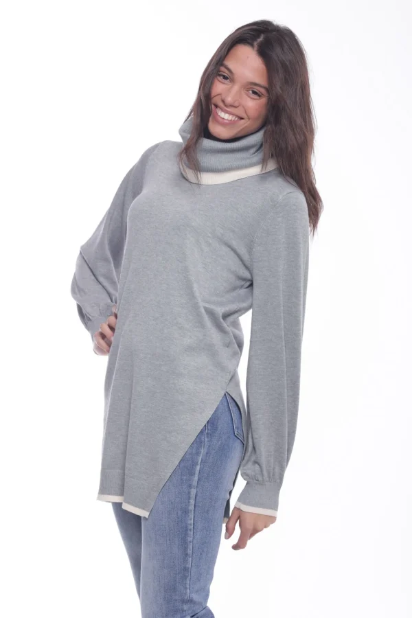 Discount Maglia lunga Mimi Mua con collo alto avvolgente Donna Felpe