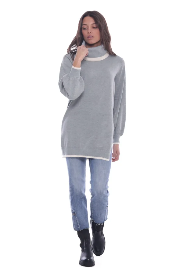 Discount Maglia lunga Mimi Mua con collo alto avvolgente Donna Felpe