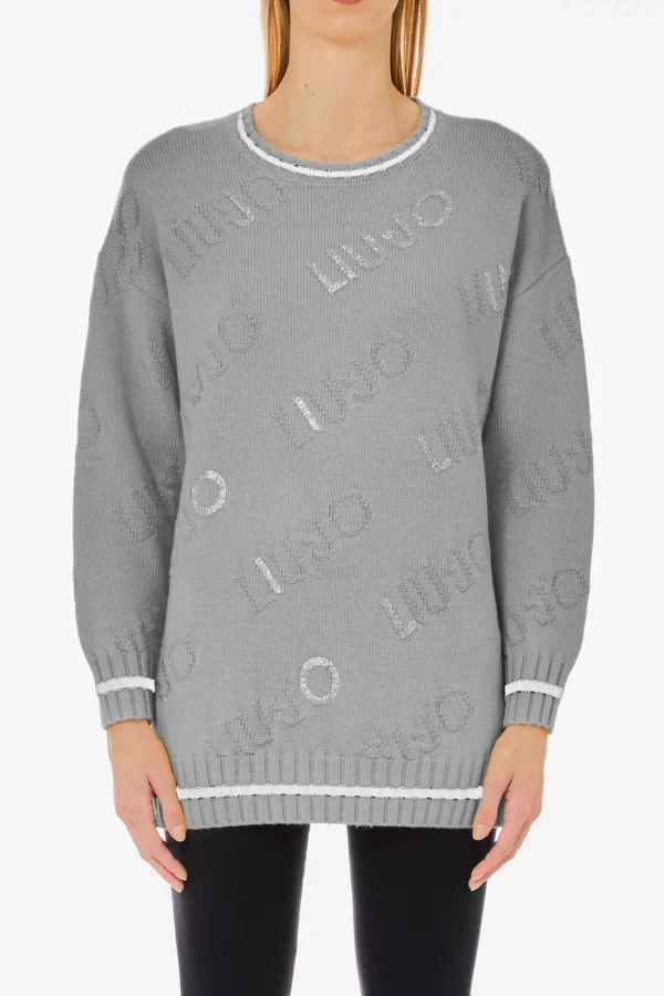 Best Maglia oversize con dettagli jacquard e bordi a contrasto di Donna Felpe