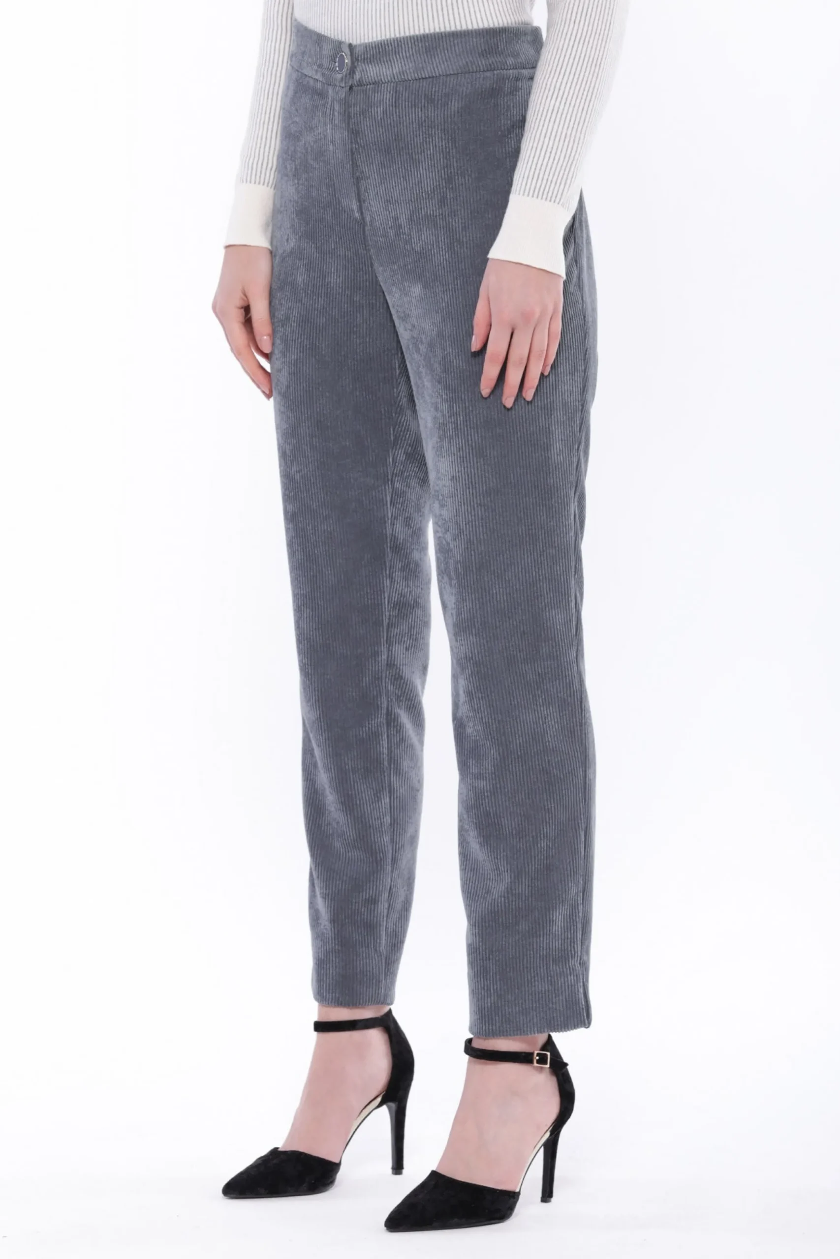 pantalone_sigaretta_in_ve_2.webp Best Pantalone sigaretta in velluto Mimi Mua con elastico Donna Pantaloni