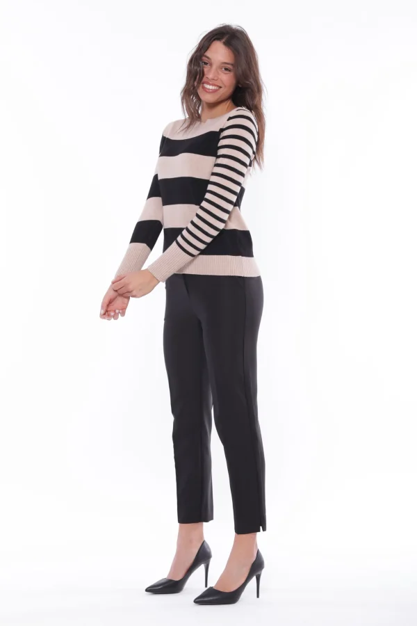 Discount Pantalone sigaretta Mimi Mua in tessuto tecnico con elastico Donna Pantaloni