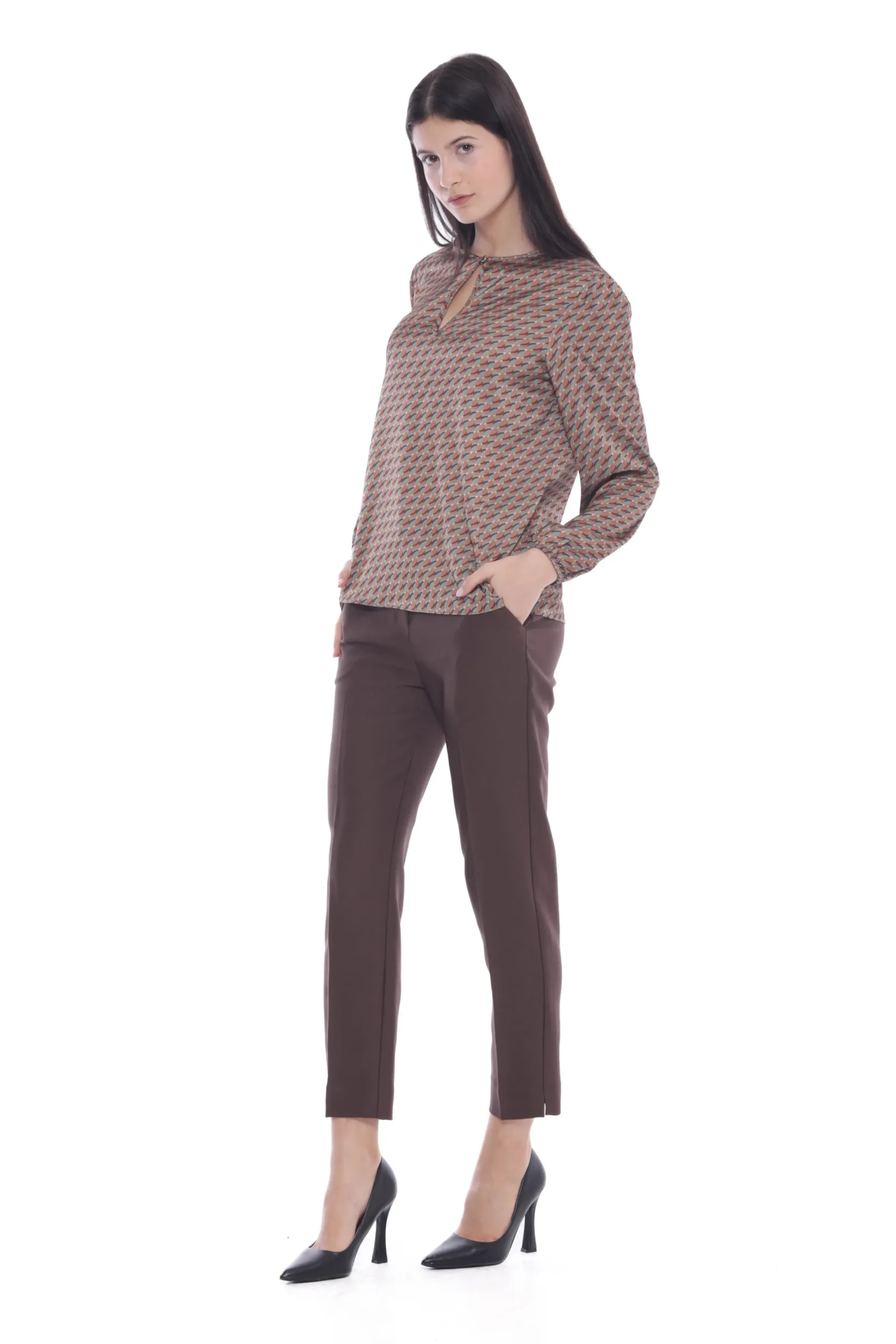 pantalone_sigaretta_mimi__5.webp Discount Pantalone sigaretta Mimi Mua in tessuto tecnico con elastico Donna Pantaloni