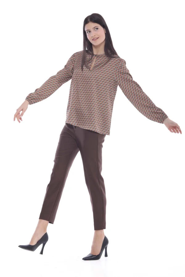Discount Pantalone sigaretta Mimi Mua in tessuto tecnico con elastico Donna Pantaloni