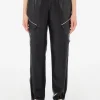 Hot Pantaloni jogger in ecopelle con tasche a zip di Donna Pantaloni