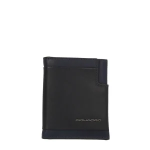 Outlet Portacarte in pelle con porta spicci Uomo Portatessere