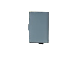 New Porta carte di credito in pelle con chiusura a bottone Uomo Portatessere