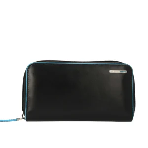 New Portafoglio donna a quattro soffietti con zip, po Blue Square Donna Portafogli