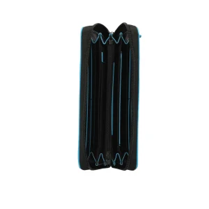 New Portafoglio donna a quattro soffietti con zip, po Blue Square Donna Portafogli