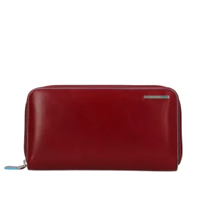 New Portafoglio donna a quattro soffietti con zip, po Blue Square Donna Portafogli