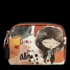 New Portamonete compatto con zip e design artistico Donna Portatessere