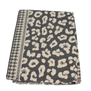 Outlet Sciarpa con motivo animalier e bordi a contrasto Mimi Mua Donna Foulard E Sciarpe