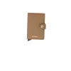 Clearance Miniwallet in Pelle Cammello Texturizzata con Cardprotector RFID Donna Portatessere