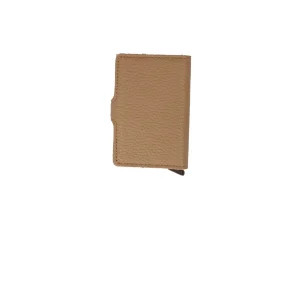 Clearance Miniwallet in Pelle Cammello Texturizzata con Cardprotector RFID Donna Portatessere