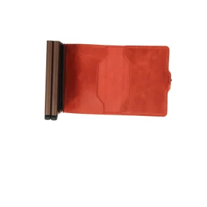 Best Miniwallet in Pelle Arancione con Cardprotector RFID Uomo Portatessere