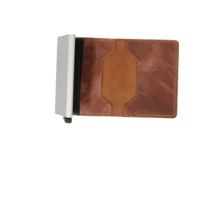 Outlet Miniwallet in Pelle Chiaro con Cardprotector RFID Uomo Portatessere