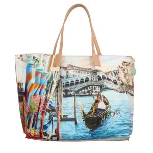 Fashion Shopping bag YNot capiente con stampa artistica e doppio manico Donna Borse Shopping