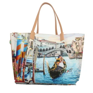 Fashion Shopping bag YNot capiente con stampa artistica e doppio manico Donna Borse Shopping