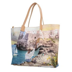 Fashion Shopping bag YNot capiente con stampa artistica e doppio manico Donna Borse Shopping
