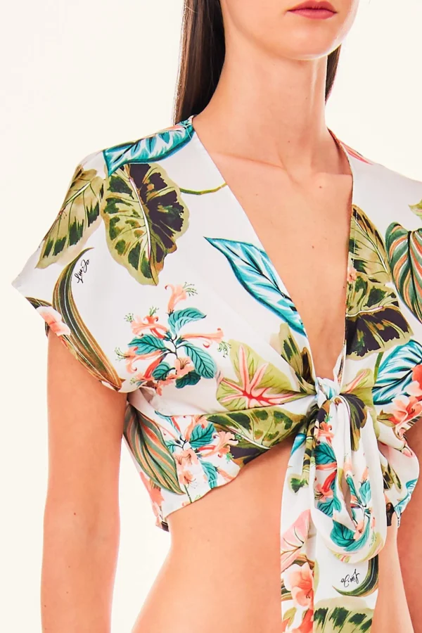 Outlet Top con fantasia tropicale Donna Maglie
