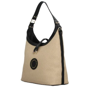 Hot Borsa a Spalla Saylor in Raffia ed Ecopelle Donna Borse A Spalla