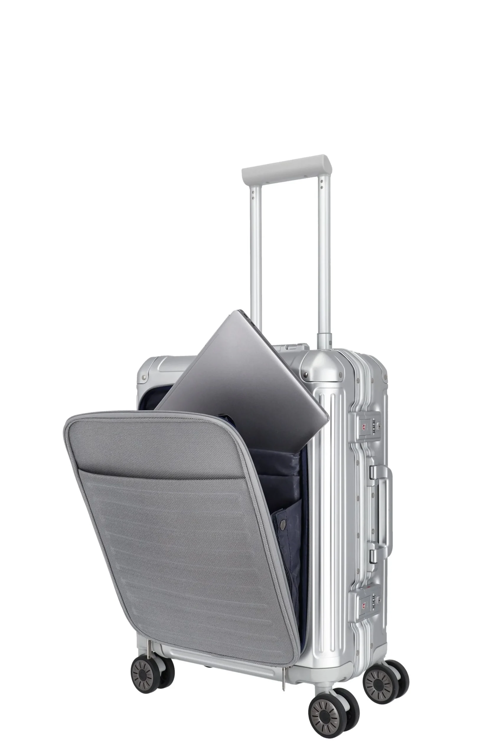 valigia_bagaglio_a_mano_t_7.webp Outlet Valigia bagaglio a mano Next S+ in alluminio con TSA e tasca laptop Trolley Cabina
