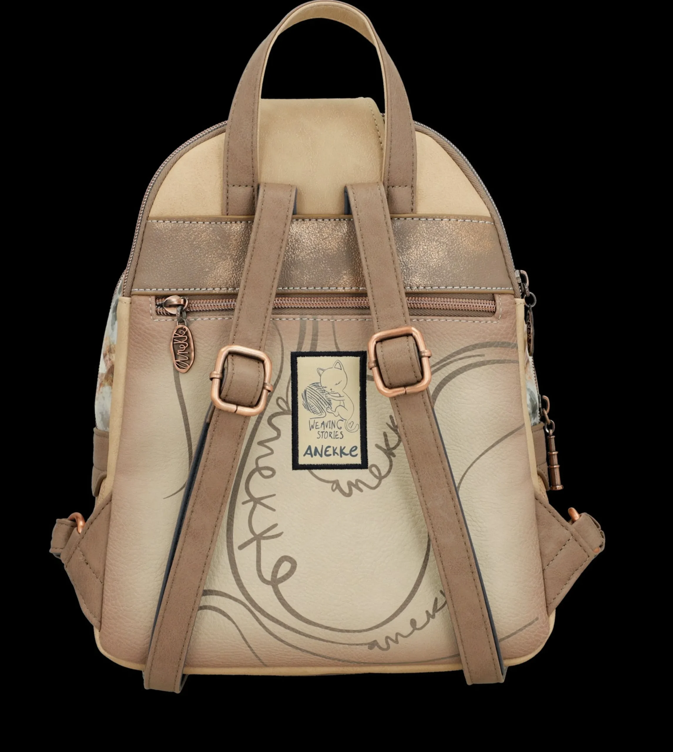 zaino_anekke_con_chiusura_2-1.webp Clearance Zaino con chiusura a patta e dettagli romantici Donna Zaini