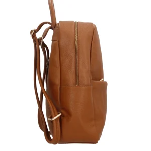 New Zaino con chiusura zip in vera pelle Donna Zaini