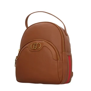 Fashion Zaino da donna in ecopelle con logo e tasca frontale Donna Zaini