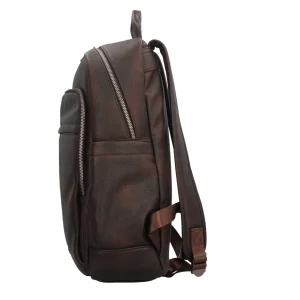 Discount Zaino in pelle con doppia zip e tasche multiple Uomo Zaini